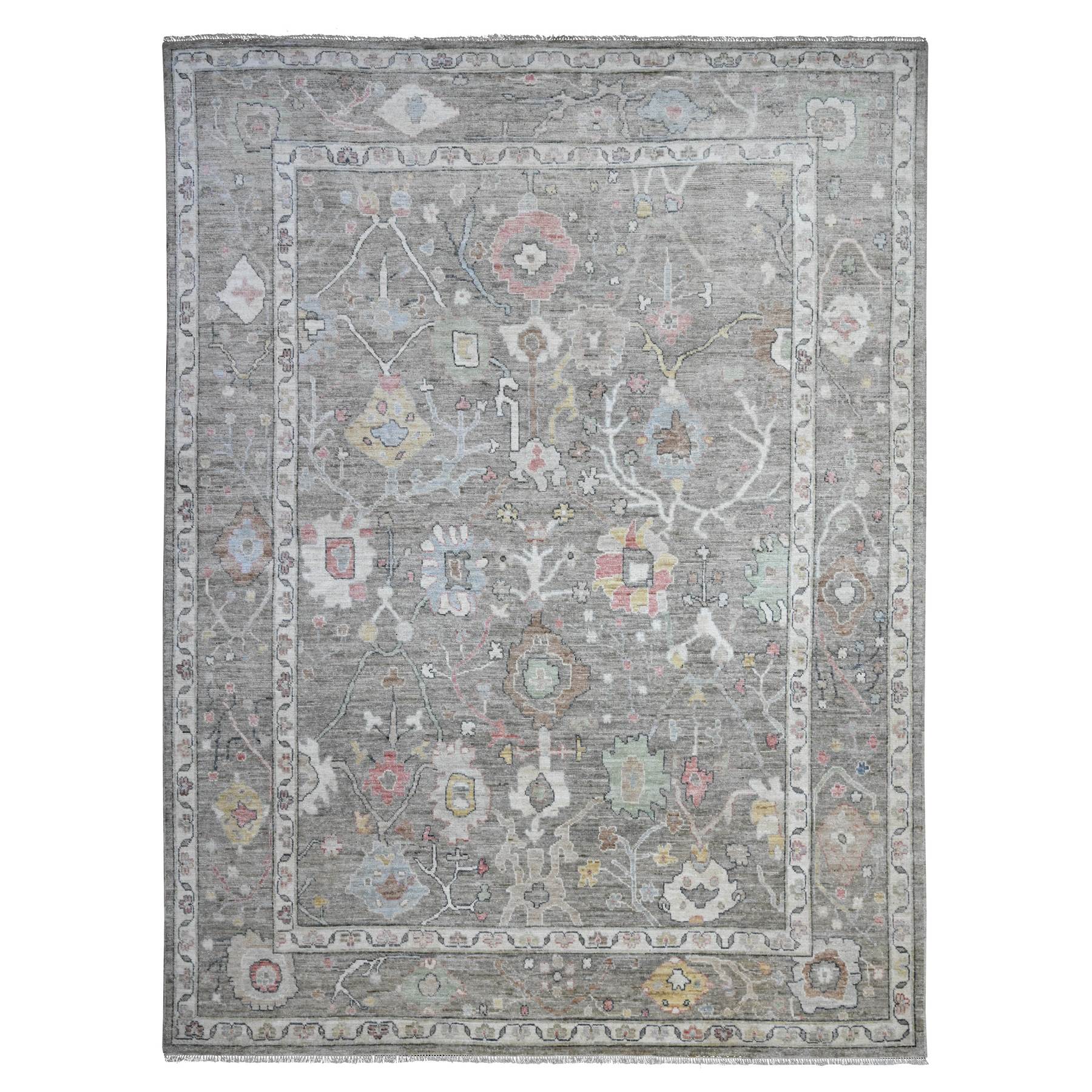 Transitional Wool Hand-Knotted Area Rug 9'1